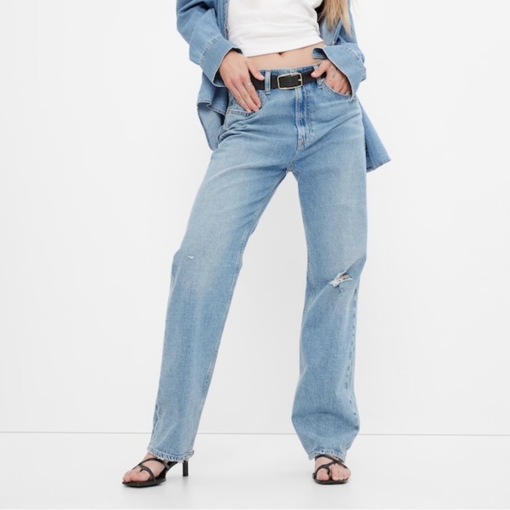 GAP Preowned High Rise Organic Cotton '90s Loose Jeans with Washwell